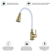 Смеситель Splenka для кухни с гибким изливом S201.4308.03 Золотой сатин