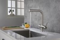 Смеситель для кухни с подключением фильтра и выдвижной лейкой Timo Saona 2356/13FL никель