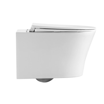 Унитаз подвесной Grossman Thin Rim GR-5604SQ (520х360х355) тонкий ободок,белый с тонкой крышкой,микролифт,смыв торнадо,1 место
