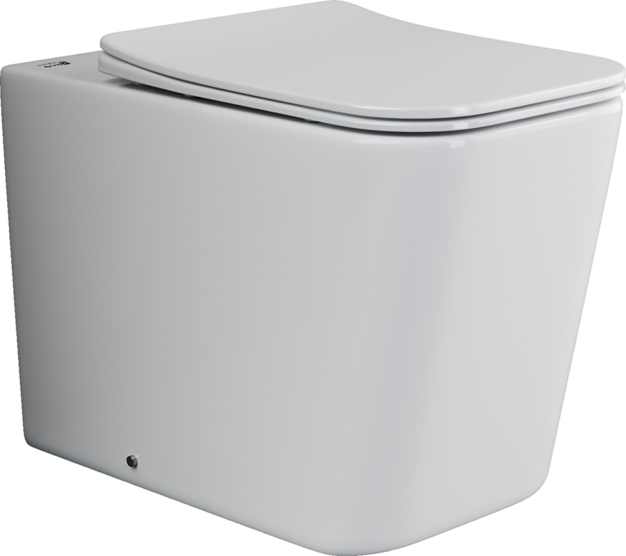 Напольный приставной унитаз Cubic Rimless