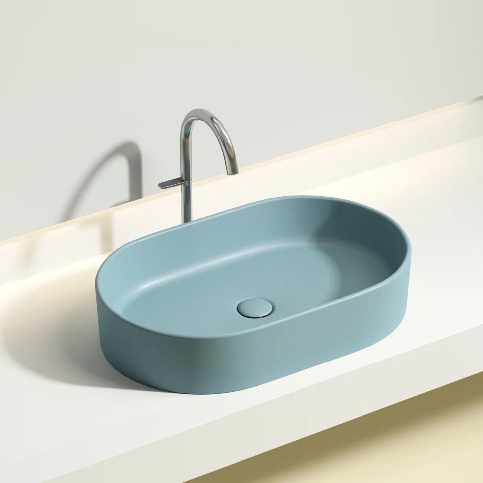 Умывальник чаша накладная овальная (цвет Зеленый Матовый) Element 608x385x122мм