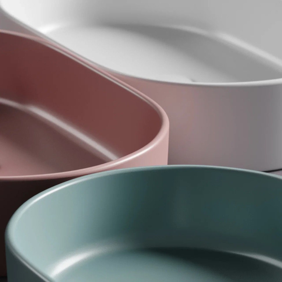 Умывальник чаша накладная овальная (цвет Зеленый Матовый) Element 608x385x122мм