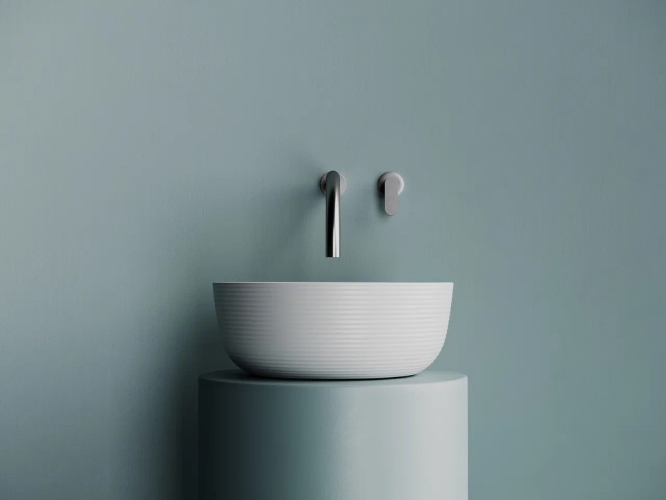 Раковина накладная круглая 356x356x135, цвет белый матовый