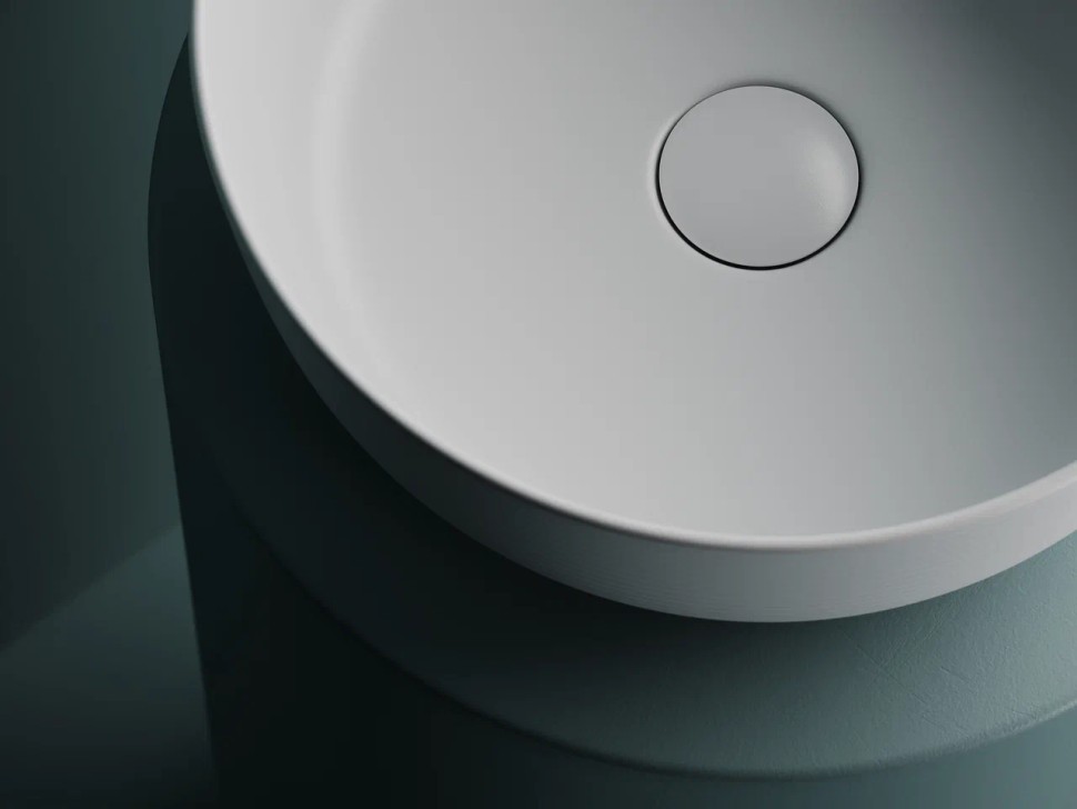 Раковина накладная круглая 356x356x135, цвет белый матовый