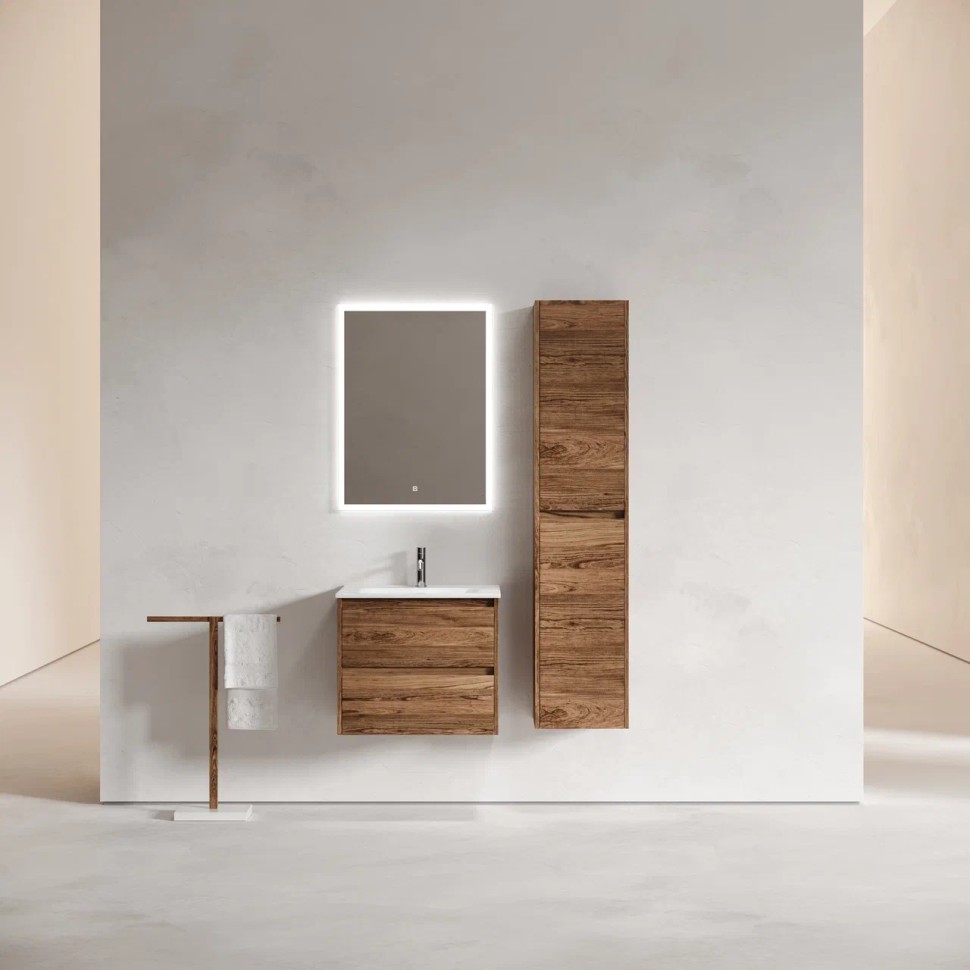 Тумба подвесная SANCOS Libra 690х450х500, c двумя ящиками оснащенными доводчиками, дуб чарльстон, арт. LB70ECH