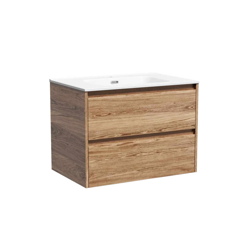 Тумба подвесная SANCOS Libra 690х450х500, c двумя ящиками оснащенными доводчиками, дуб чарльстон, арт. LB70ECH