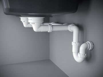 Сифон телескопический двойной с круглым переливом Trust, PM1023-CR, хром, Paulmark