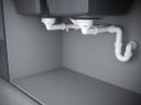 Сифон телескопический двойной с круглым переливом Trust, PM1023-CR, хром, Paulmark