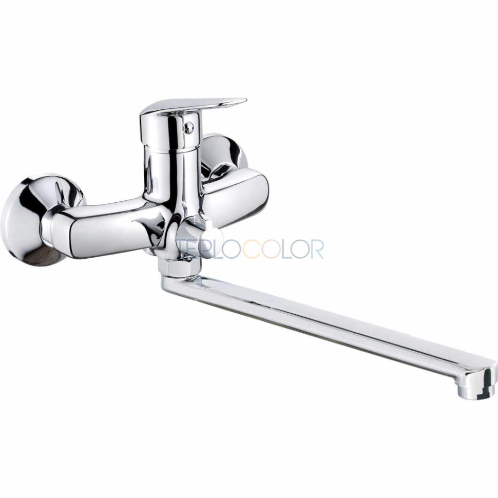 Смеситель для раковины, настенная, с удлиненным изливом - подключение под шланг