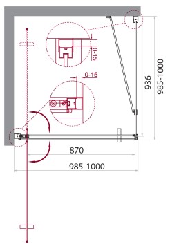 Душевой уголок BelBagno MARMI-A-1-100-C-Cr