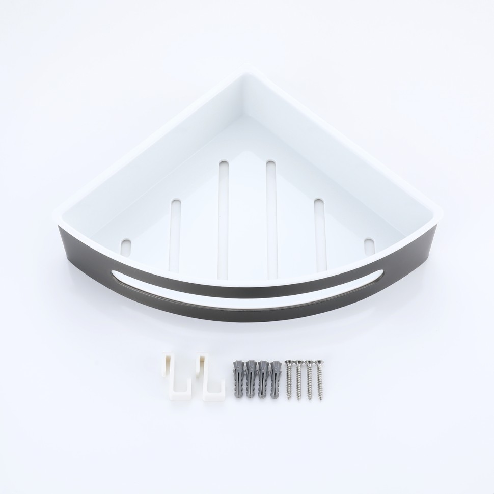 Полка для ванной комнаты угловая 205*205*55мм Raglo графит