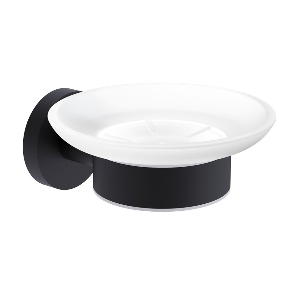 AQM7211MB Trento Мыльница латунь/матовое стекло, черный матовый