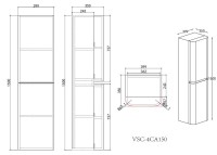Шкаф Vincea Caprise VSC-4CA150MLG-L подвесной, левый, 1500*404*350, светло-серый матовый