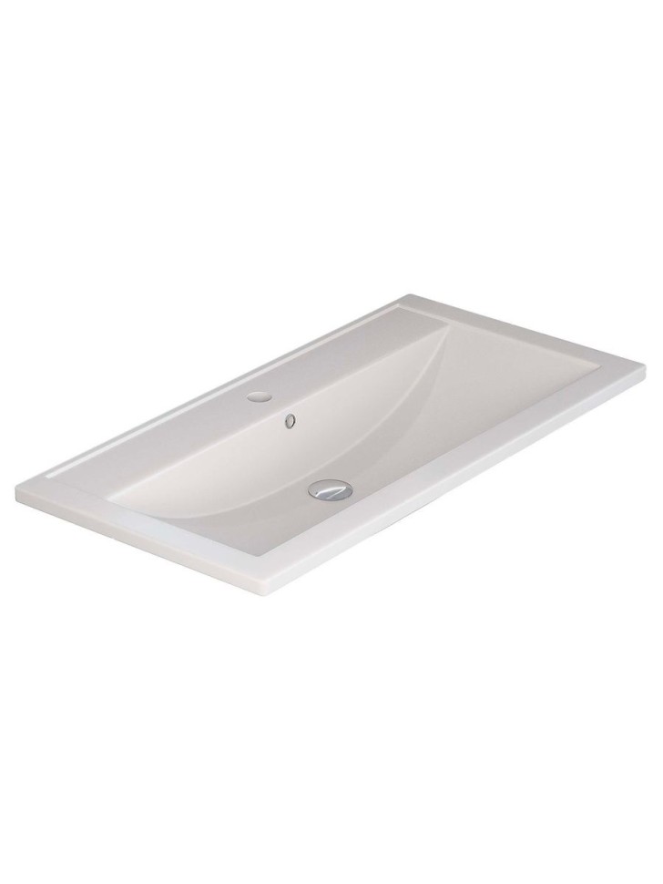 Раковина для ванной кварцевая Uperwood Foster Quartz 90х45,5х17,5 см, белая матовая, жасмин