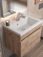 Раковина для ванной 50 см, Uperwood Eva, белая глянцевая