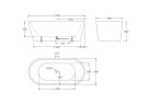 Акриловая ванна без перелива BELBAGNO BB71-1700-NERO-W0, 1700x800x600