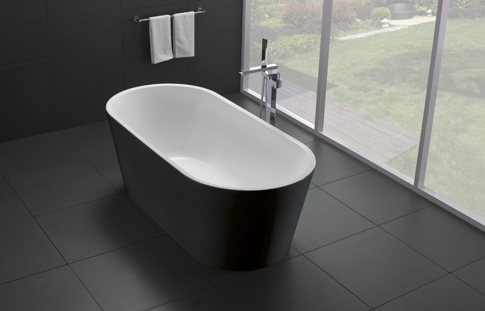Акриловая ванна без перелива BELBAGNO BB71-1700-NERO-W0, 1700x800x600