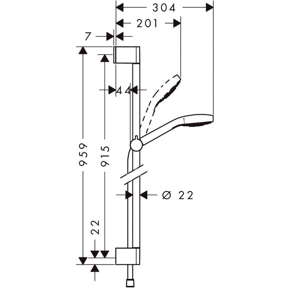 Душевой гарнитур Hansgrohe Croma Select S Vario 26572400 хром