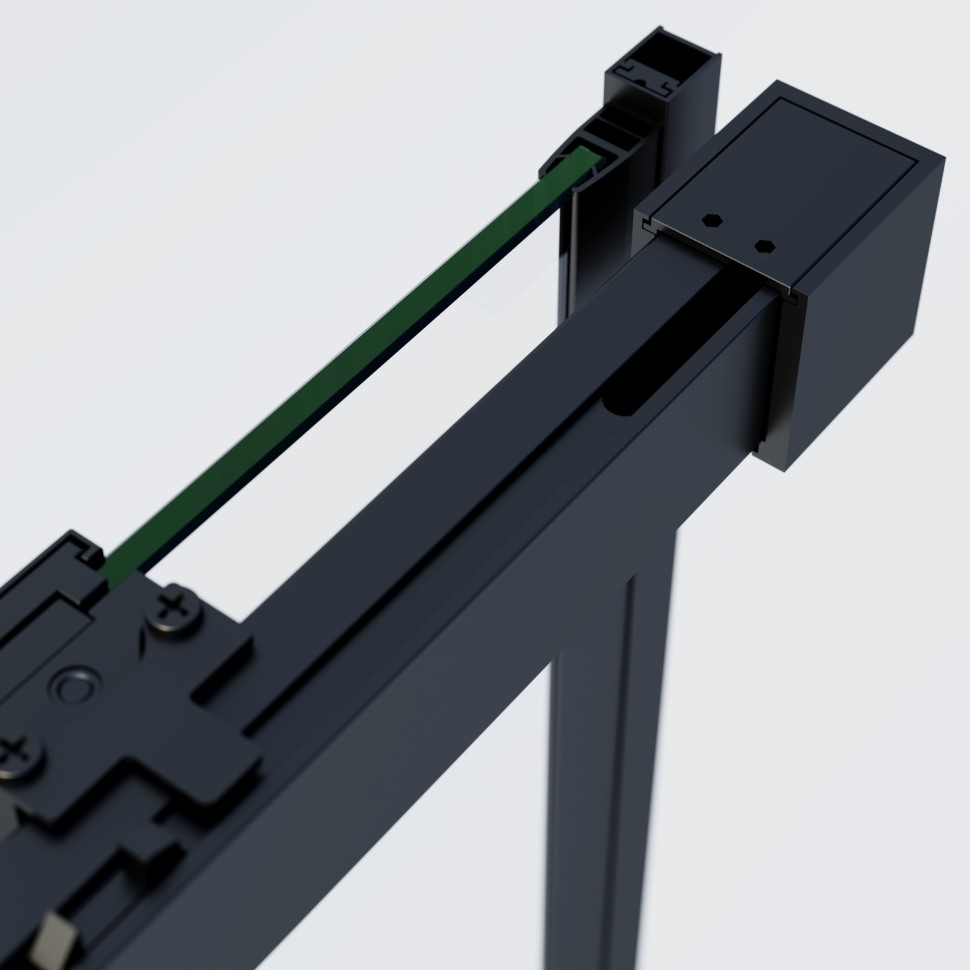 Душевой уголок Soft 2 VSR-3SO29010CLB, 1000*900, черный, стекло прозрачное