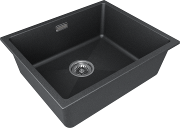 Мойка LUMI 55UNI, IT-GRANIT, LU55-BL, черный, 555х460, Paulmark