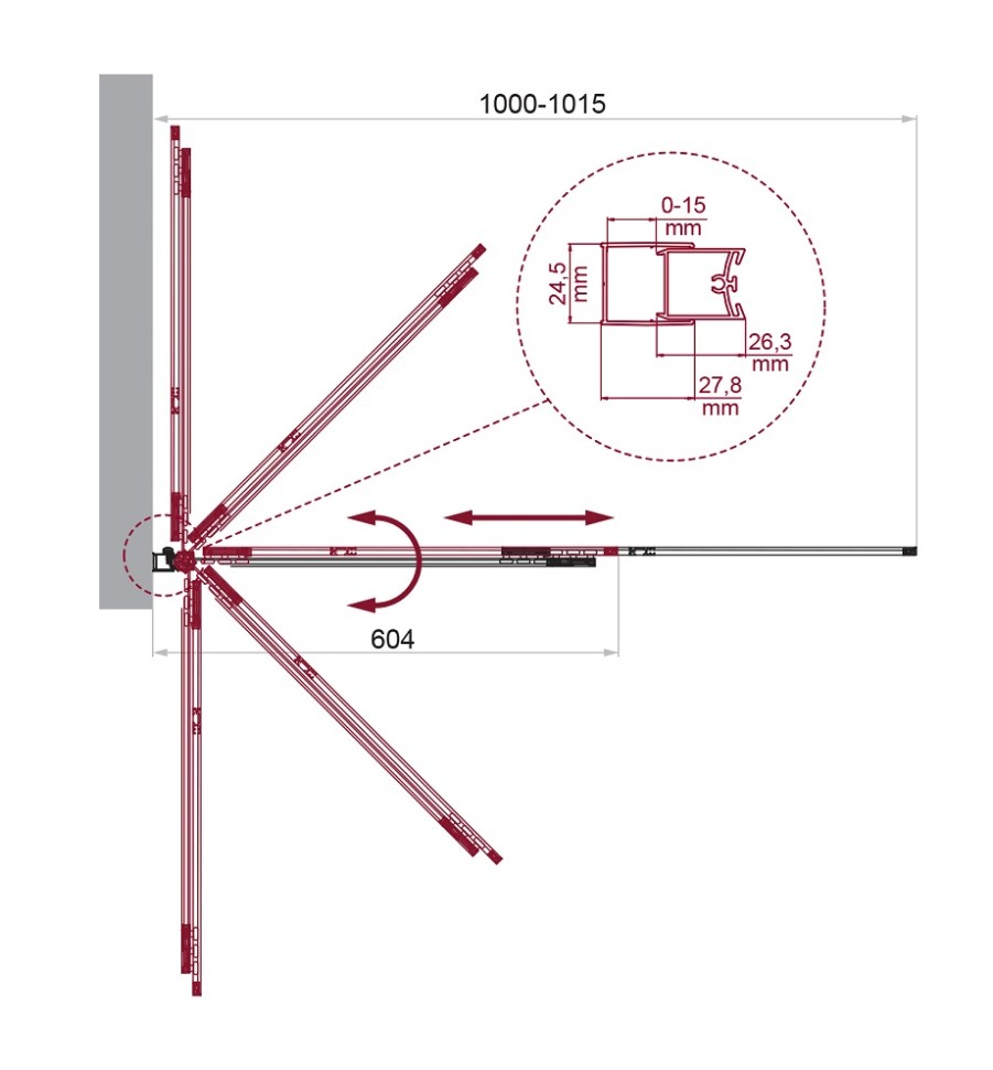 Душевая шторка на ванну BelBagno LUCE-VF-11-100/145-C-Cr