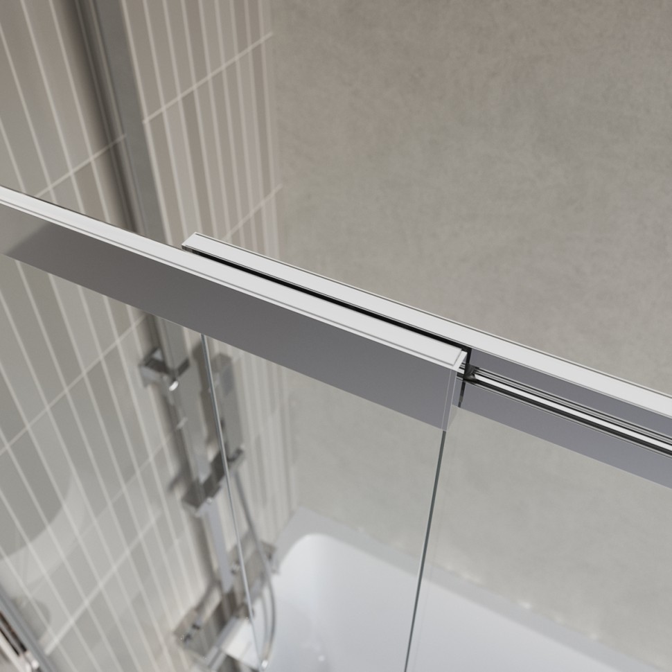 Душевая шторка на ванну BelBagno LUCE-VF-11-100/145-C-Cr