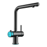 Смеситель для кухни Omoikiri Hotaru-GM-B латунь/вороненая сталь/голубой