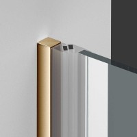 Душевая дверь Альфа (Alpha) VDP-3AL850CLG, брашированное золото, стекло прозрачное