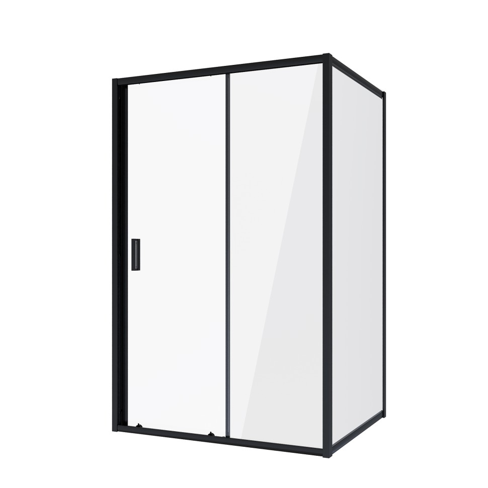 Душевое ограждение Niagara Nova NG-82-13AB-A80B (130х80х195) прямоугольник,черный, дверь раздвижная,стекло прозрачное,2 места