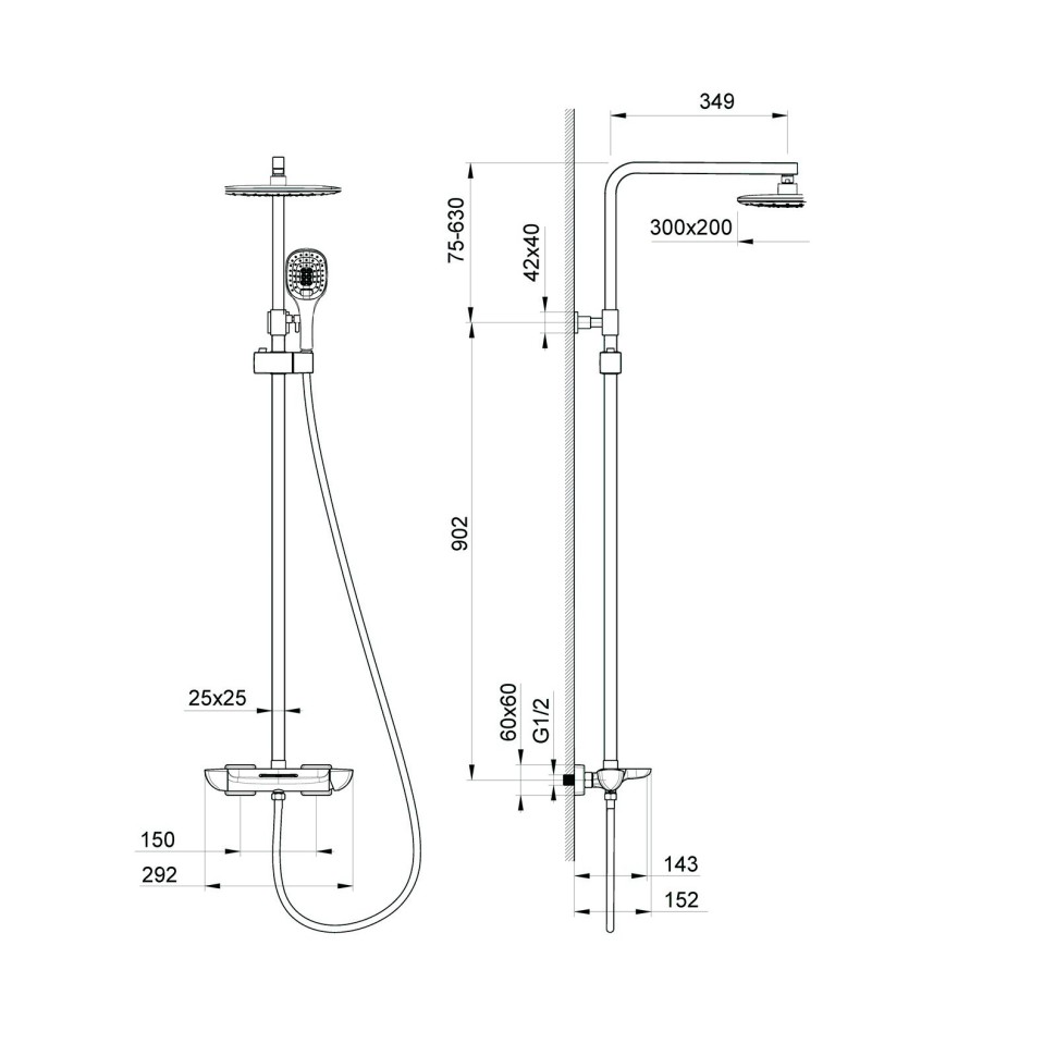 Душевая система Timo Helmi SX-1170/00-16 хром-белый