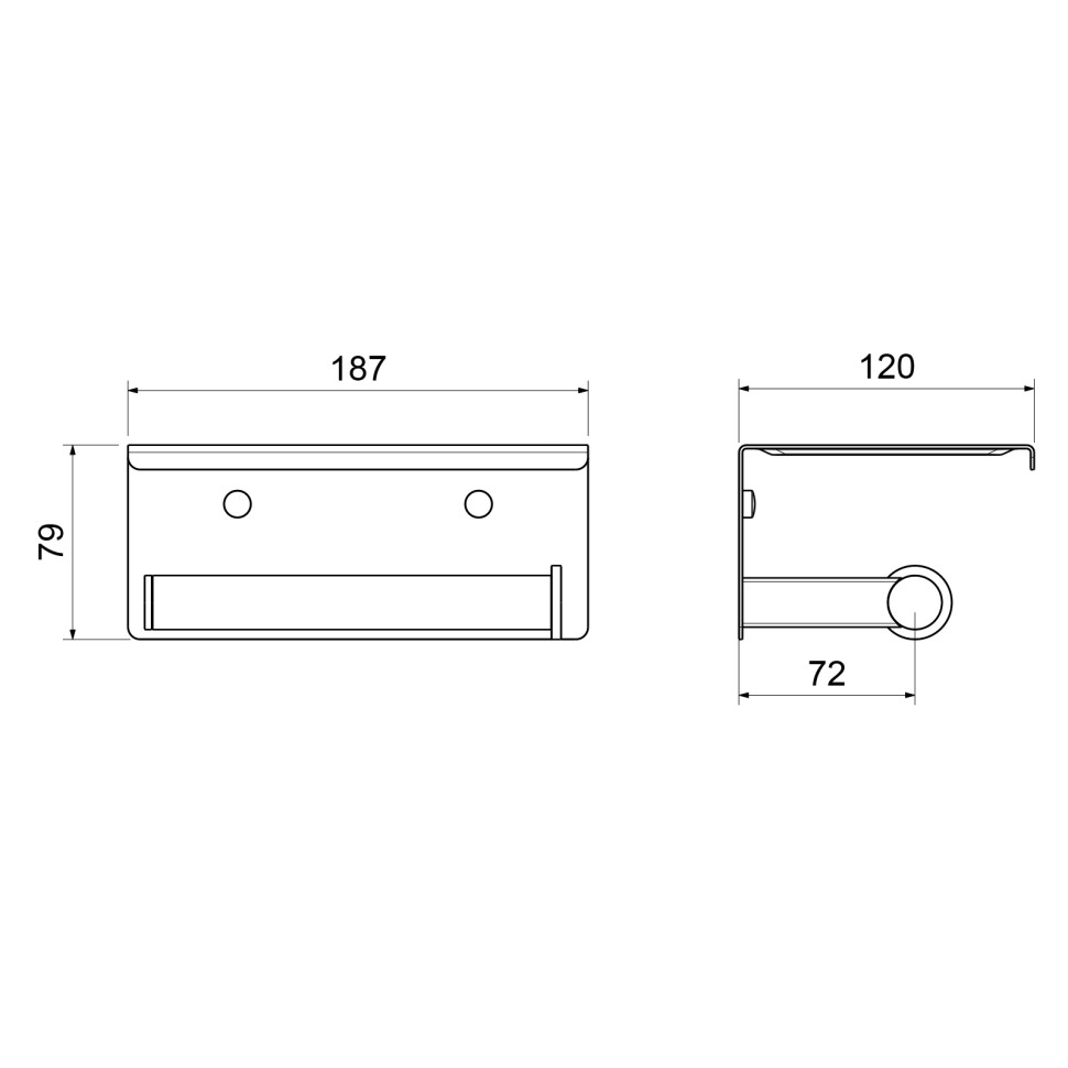 Бумагодержатель с полкой для телефона Timo Luiro 18543/00 хром
