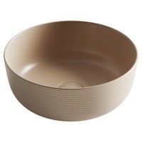 Раковина накладная круглая 356x356x135, цвет капучино матовый
