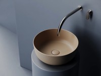 Раковина накладная круглая 356x356x135, цвет капучино матовый