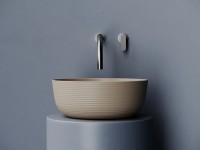 Раковина накладная круглая 356x356x135, цвет капучино матовый