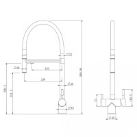Смеситель ABBER Wasser Kreis AF81141SP для кухни с подключением фильтра и выдвижной лейкой, сатин