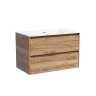 Тумба подвесная SANCOS Libra 790х450х500, c двумя ящиками оснащенными доводчиками, дуб чарльстон, арт. LB80ECH