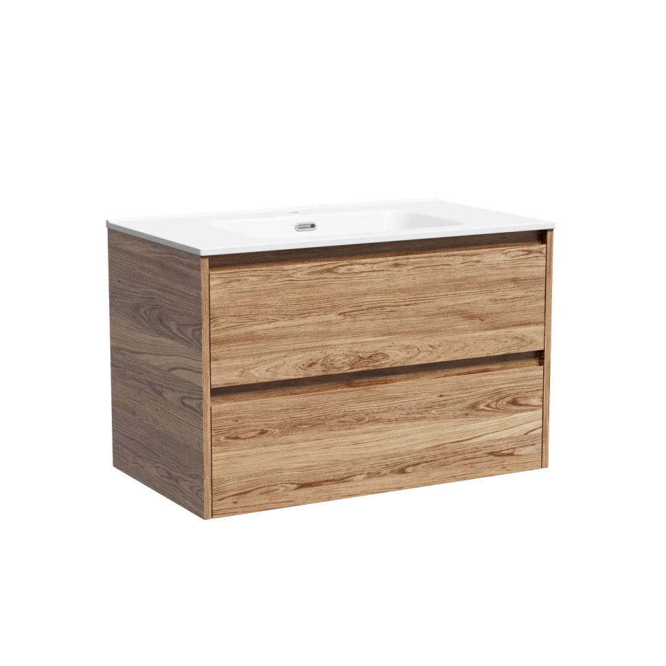 Тумба подвесная SANCOS Libra 790х450х500, c двумя ящиками оснащенными доводчиками, дуб чарльстон, арт. LB80ECH