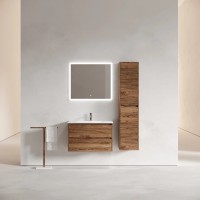 Тумба подвесная SANCOS Libra 790х450х500, c двумя ящиками оснащенными доводчиками, дуб чарльстон, арт. LB80ECH