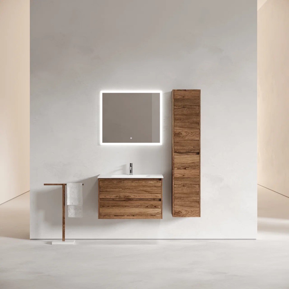 Тумба подвесная SANCOS Libra 790х450х500, c двумя ящиками оснащенными доводчиками, дуб чарльстон, арт. LB80ECH