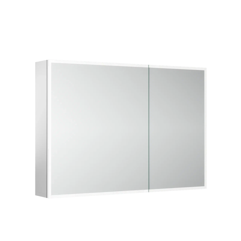 Зеркальный шкаф для ванной комнаты из алюминия SANCOS Evoke1000x700х136 мм с LED подсветкой, арт. SC80100