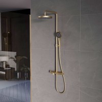 Душевая стойка Rim VSFS-2RM1BG с изливом, брашированное золото