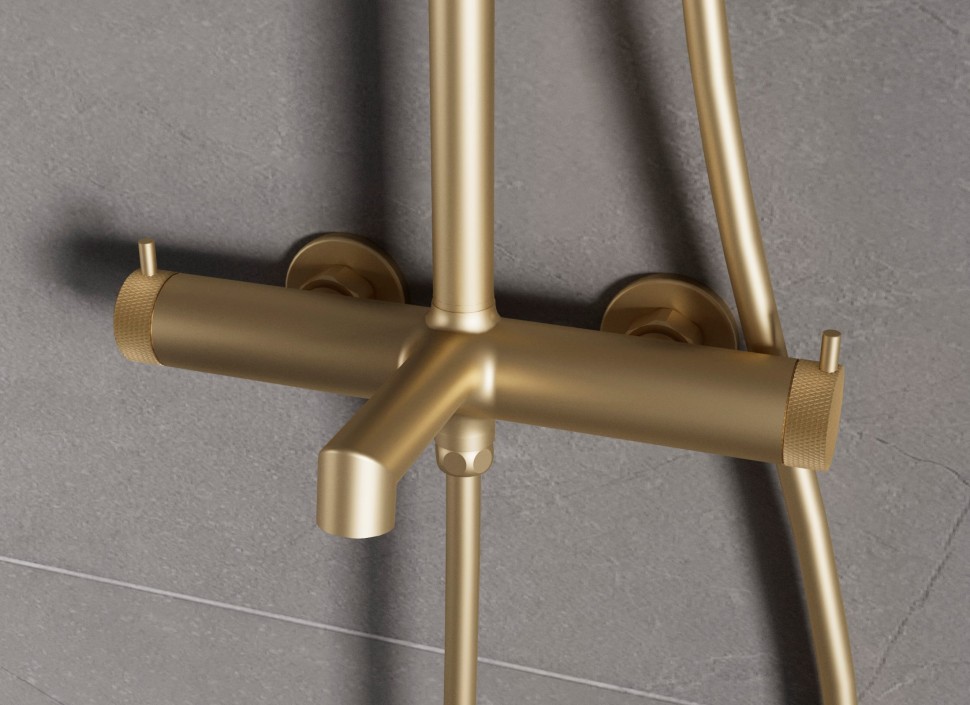 Душевая стойка Rim VSFS-2RM1BG с изливом, брашированное золото