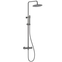 AQM 8006GM Душевая система с термостатом, O250, 1/1 режим, латунная лейка, верхний душ - сталь