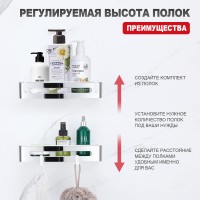 Полка для ванной комнаты 290*115*55мм Raglo хром