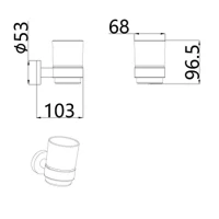 AQM7212CR Trento Стакан для зубных щеток, латунь/матовое стекло, хром