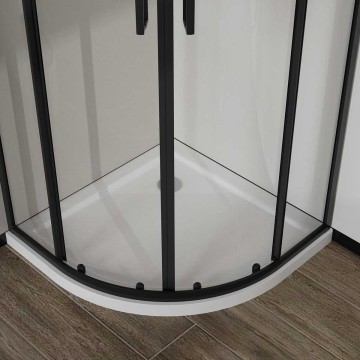 Душевой уголок Сити (City) VSQ-5CT900CLB, 900*900, черный матовый, стекло прозрачное
