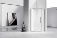 Душевой уголок Slim-N VSP-4SN900CLGM, 900*900, вороненая сталь, стекло прозрачное