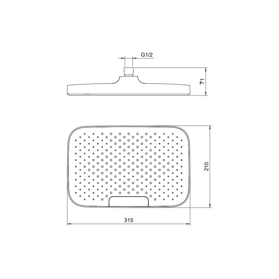 Верхний душ BERGES U1, хром, пластик
