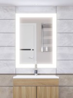 Зеркало для ванной с подсветкой Uperwood Barsa 60х80 см, прямоугольное, сенсор/антизапотевание