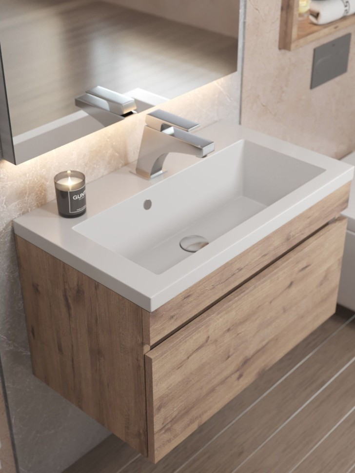Раковина для ванной 60 см, Uperwood Eva, белая глянцевая